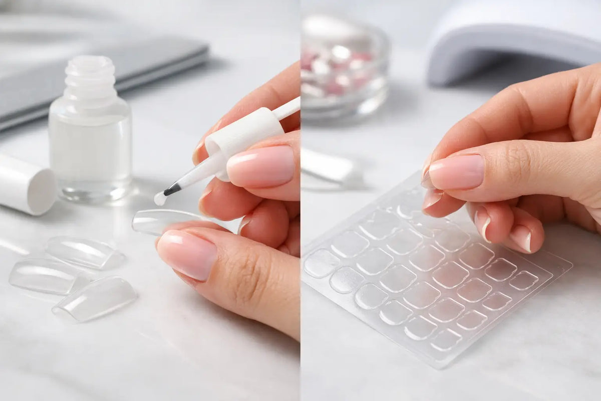 Tipsy: klej czy plastry dla trwałego manicure?